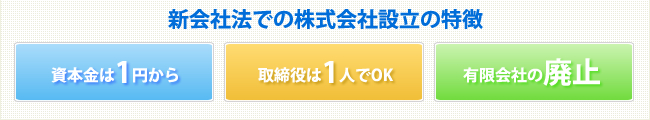 新会社法での株式会社設立の特徴